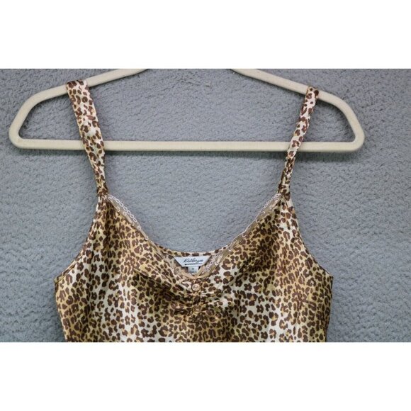Kathryn Leopard Print Satin Pajama Set-Size Medium-Sleeveless - Picture 10 of 16